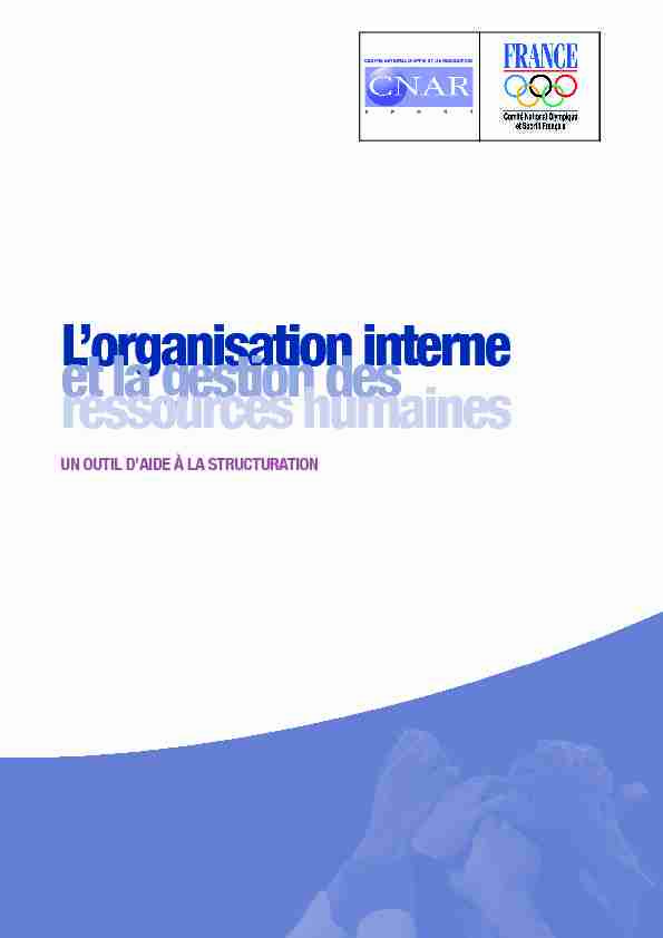 [PDF] Lorganisation interne et la gestion des ressources  - CRDLA SPORT