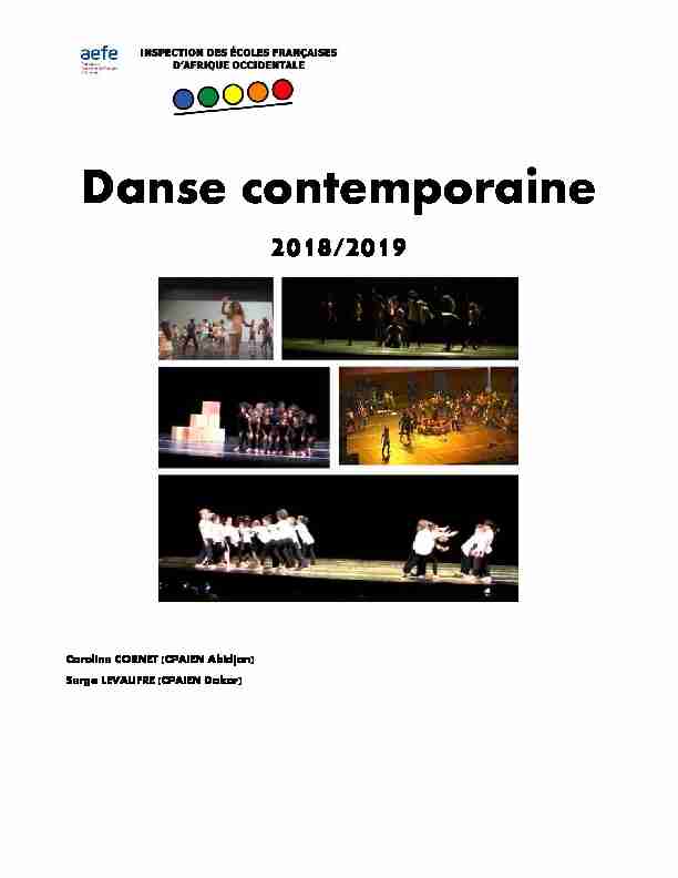 Livret projet Danse contemporaine 2018 2019