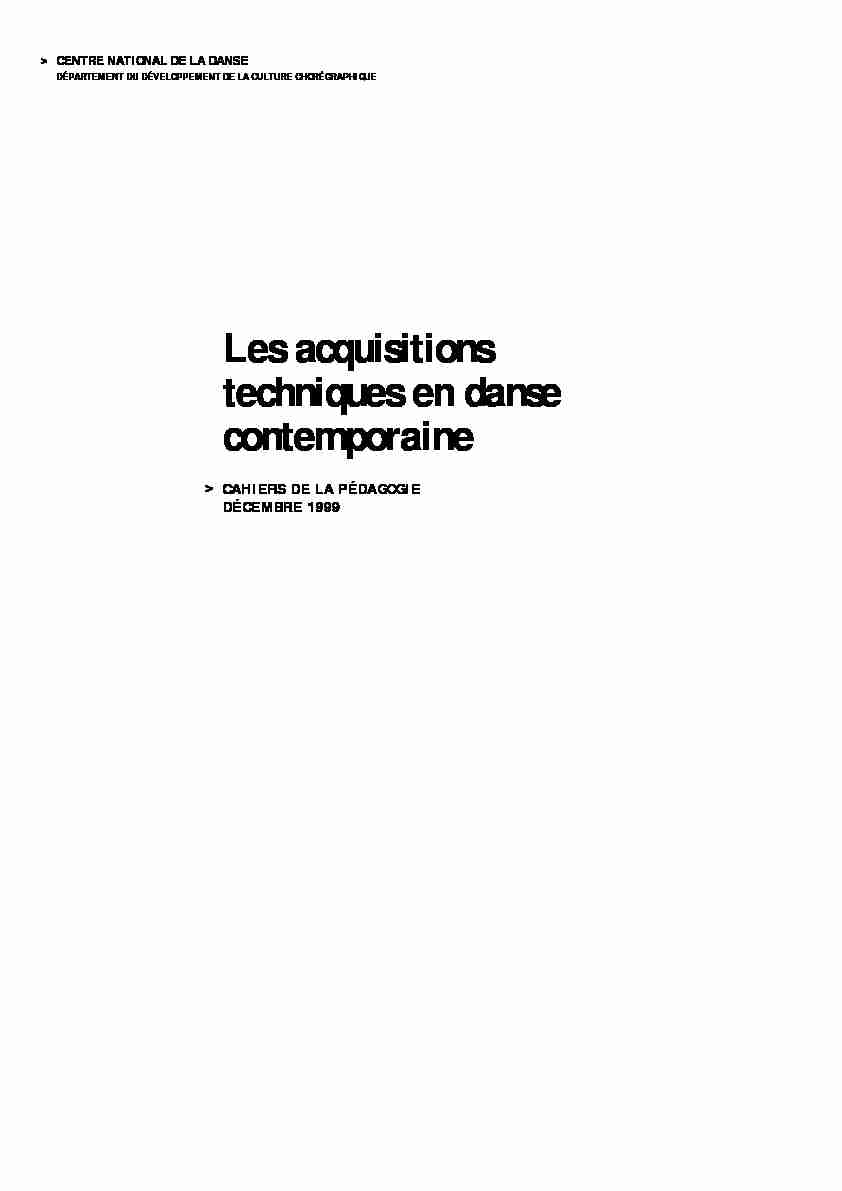 [PDF] Les acquisitions techniques en danse contemporaine - Canopé