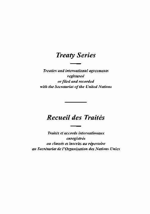 [PDF] Treaty Series Recueil des Traites - UN Environment Document
