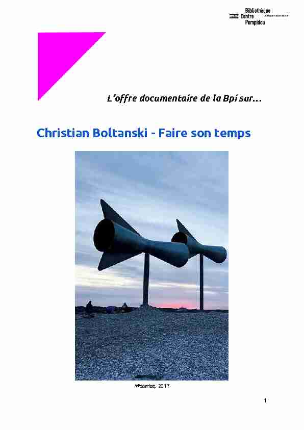[PDF] Christian Boltanski - Faire son temps - Bpi
