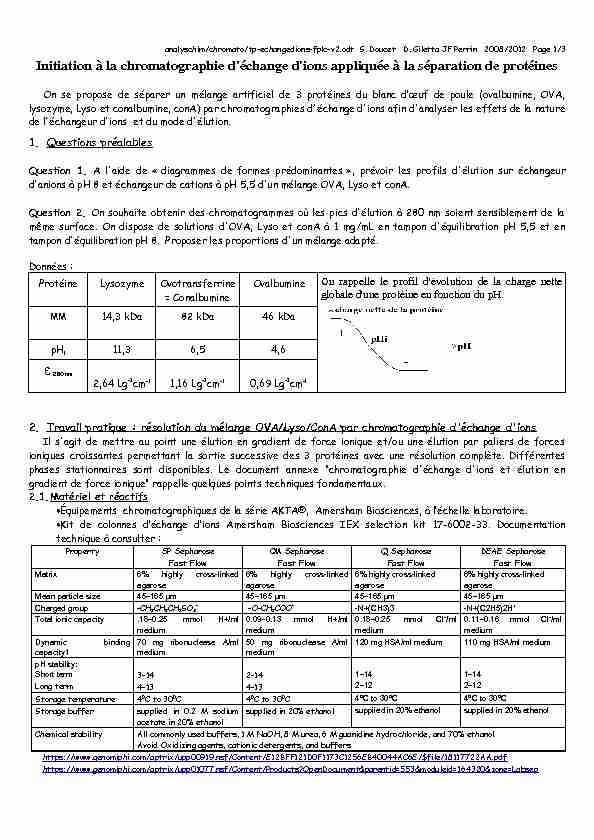 [PDF] Initiation à la chromatographie déchange dions  - JF Perrin