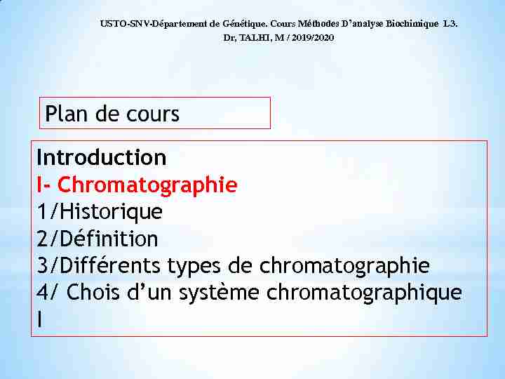 [PDF] Chromatographie - USTO