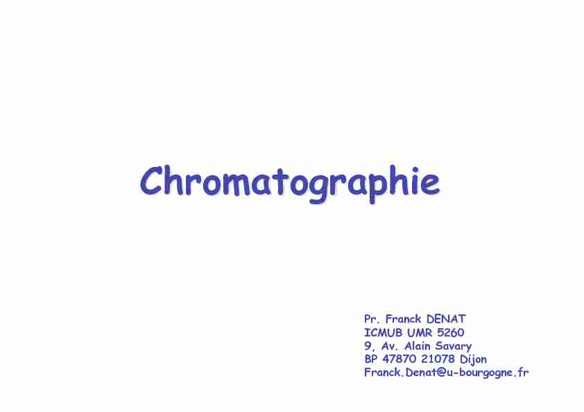 [PDF] Chromatographie - L3 Chimie Dijon