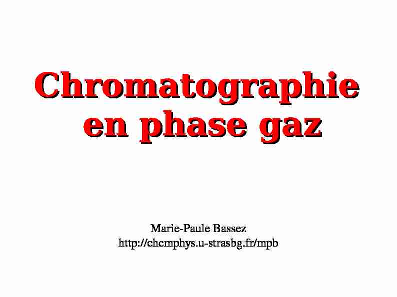 Chromatographie en phase gaz