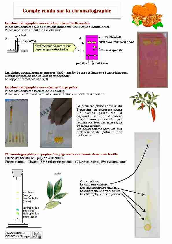 [PDF] Compte rendu sur la chromatographie
