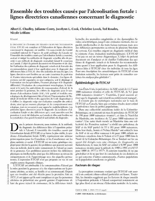 [PDF] Ensemble des troubles causés par lalcoolisation fœtale - CMAJ