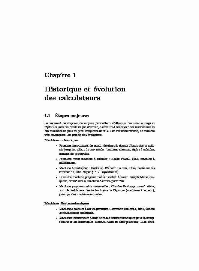 [PDF] Historique et évolution des calculateurs