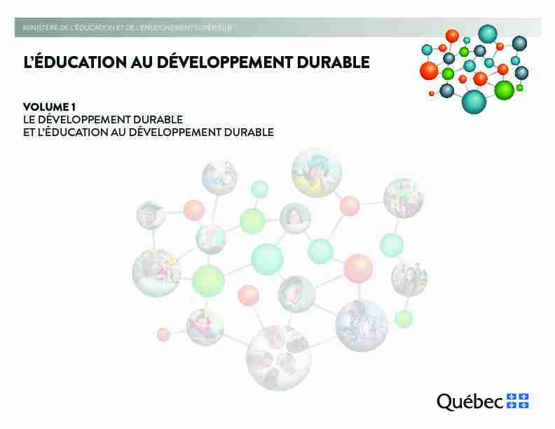 [PDF] Léducation au développement durable - Ministère de lÉducation