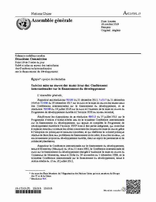 [PDF] Assemblée générale - United Nations Digital Library System