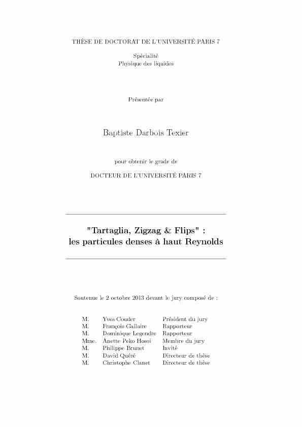 Baptiste Darbois Texier Tartaglia Zigzag & Flips : les particules