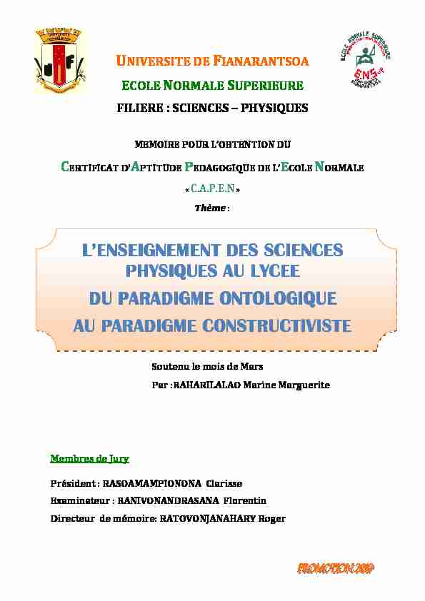 [PDF] LENSEIGNEMENT DES SCIENCES PHYSIQUES AU LYCEE