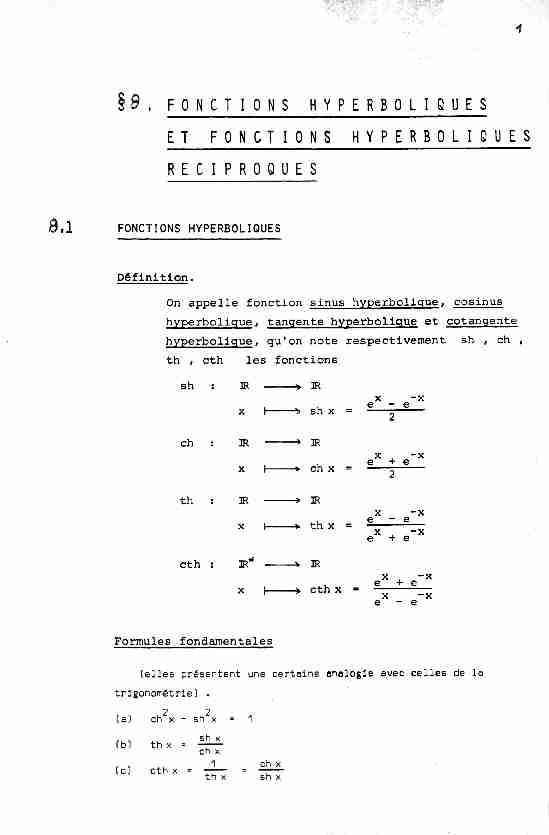 [PDF] 9 fonctions hyperboliques