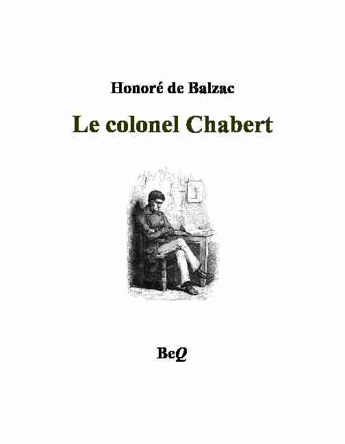 Honoré de Balzac - Le colonel Chabert