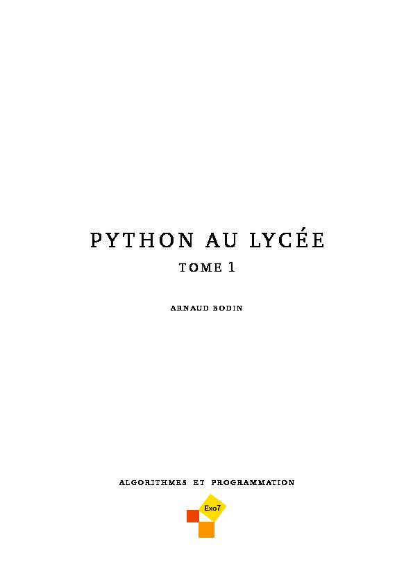Python au lycée - tome 1