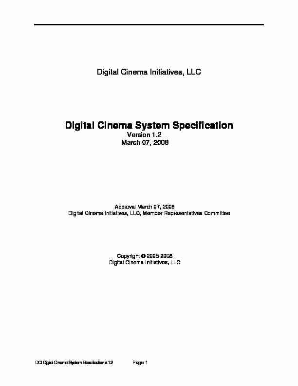 Digital Cinema System Specification v.1.2