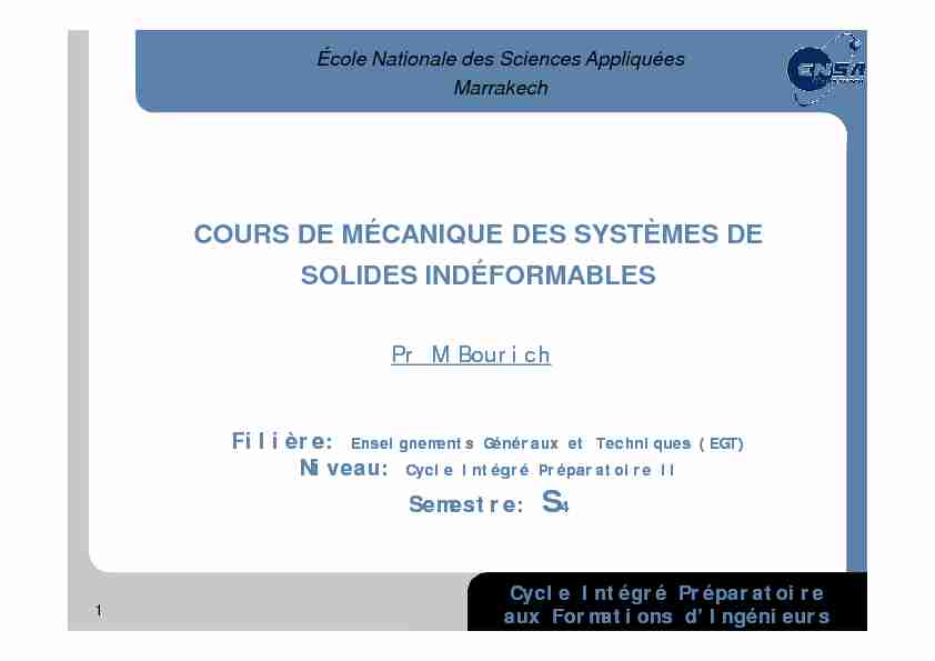 [PDF] COURS DE MÉCANIQUE DES SYSTÈMES DE SOLIDES