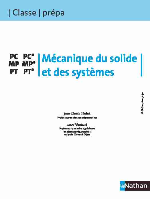 MP MP* PT PT* et des systèmes  Mécanique du solide