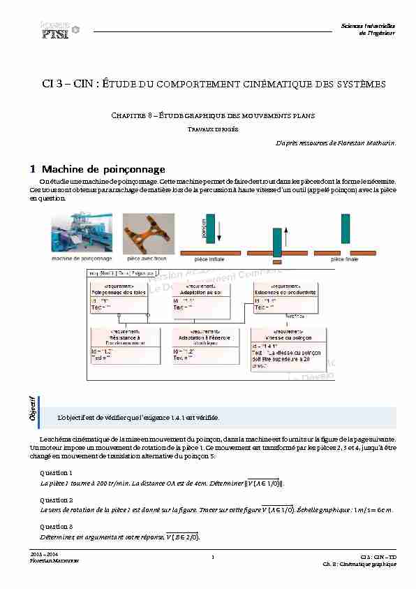 [PDF] CI3 - Cin Cinématique graphique - TD - Les SII en PTSI PT