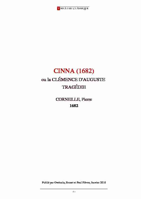 [PDF] CINNA ou LA CLÉMENCE DAUGUSTE  - Théâtre classique