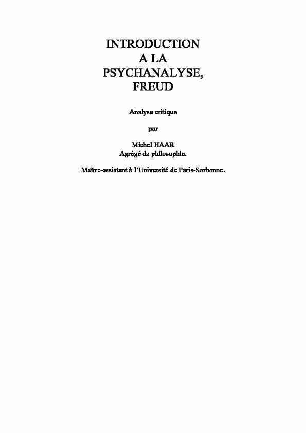 [PDF] INTRODUCTION A LA PSYCHANALYSE FREUD