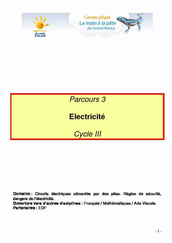 Parcours 3 Electricité Cycle III