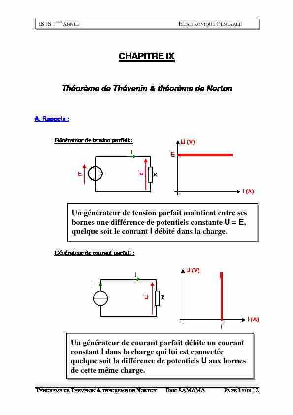 [PDF] Thévenin Norton complété - Electroniqueists - Cours et Exercices d