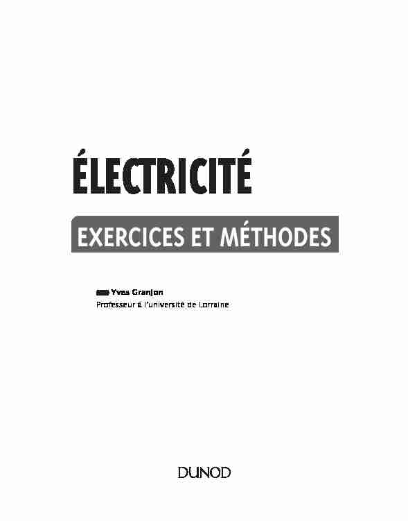 [PDF] Electricite Exercices et methodes - Dunod