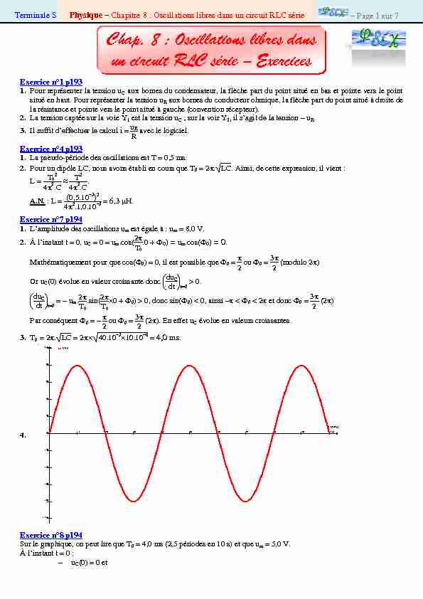 [PDF] Oscillations libres dans un circuit RLC série