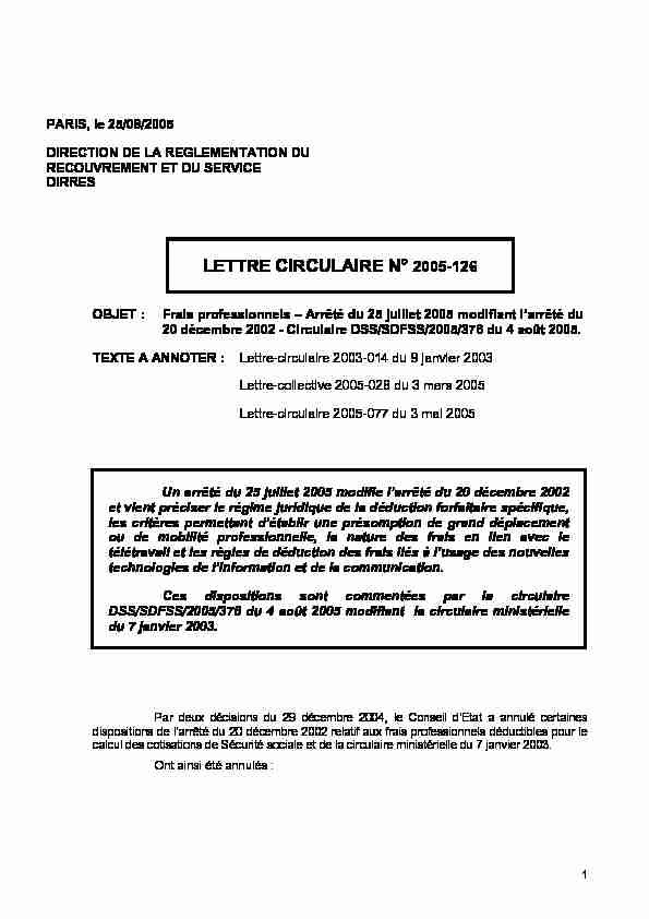 [PDF] lettre circulaire n° 2005-126 - PRODAF