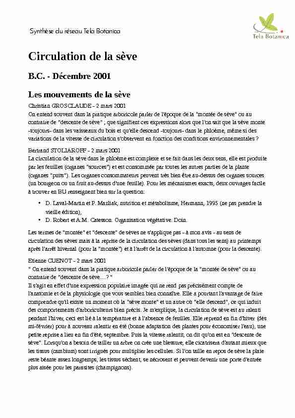 [PDF] Circulation de la sève - Tela Botanica