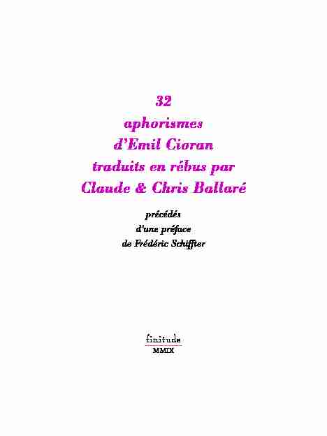 32 aphorismes dEmil Cioran traduits en rébus par Claude & Chris