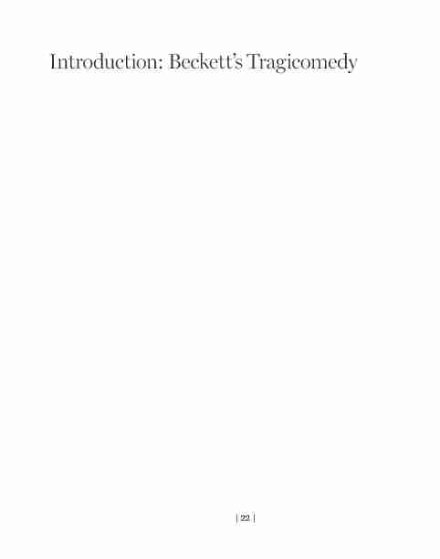 Introduction: Becketts Tragicomedy