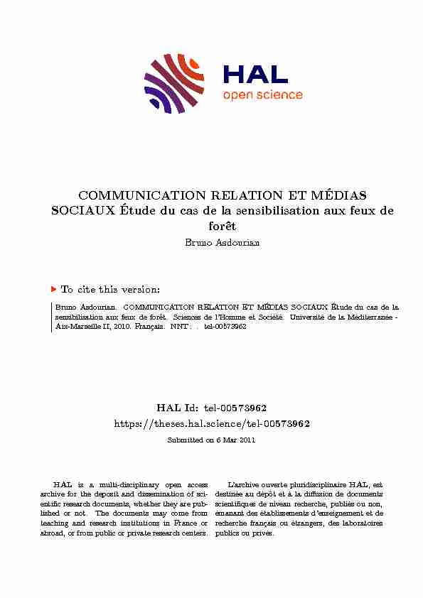COMMUNICATION RELATION ET MÉDIAS SOCIAUX Étude du cas