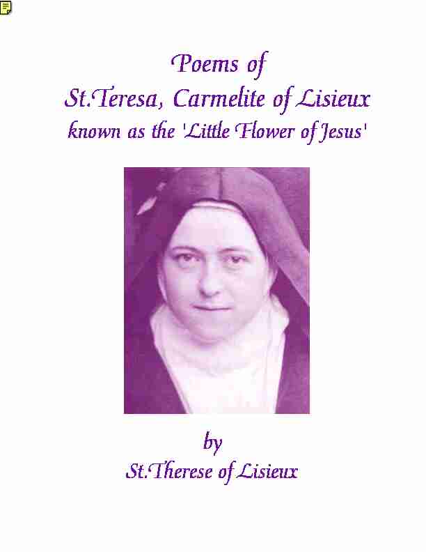 Poems of StTeresa, Carmelite of Lisieux