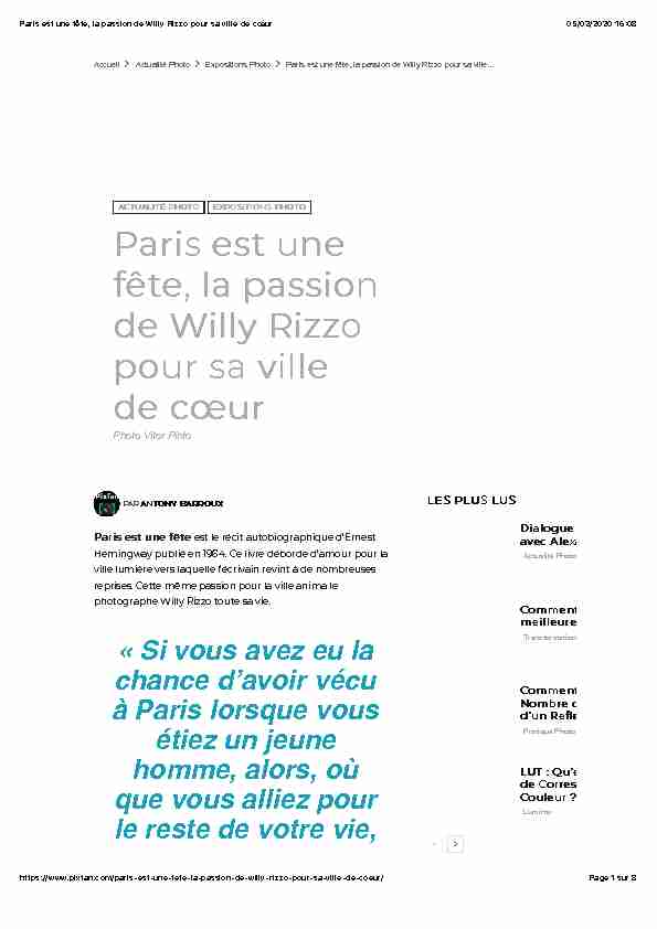 [PDF] Paris est une fête, la passion de Willy Rizzo pour sa ville de cœur