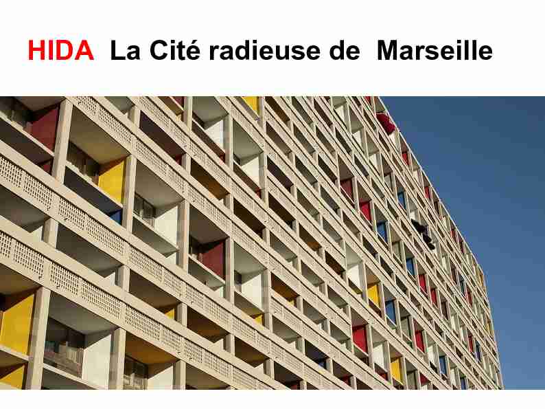 [PDF] HIDA La Cité radieuse de Marseille