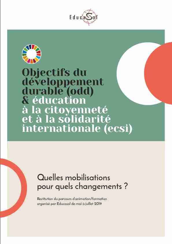 [PDF] Objectifs du développement durable (odd) & éducation
