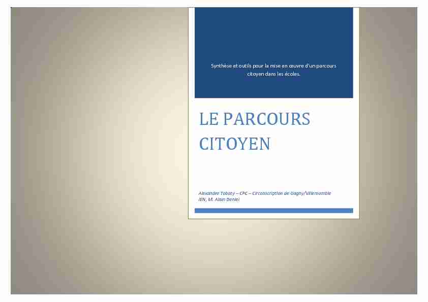 [PDF] LE PARCOURS CITOYEN