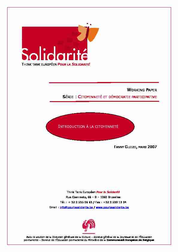 [PDF] WP introduction citoyennete -  Pour la Solidarité