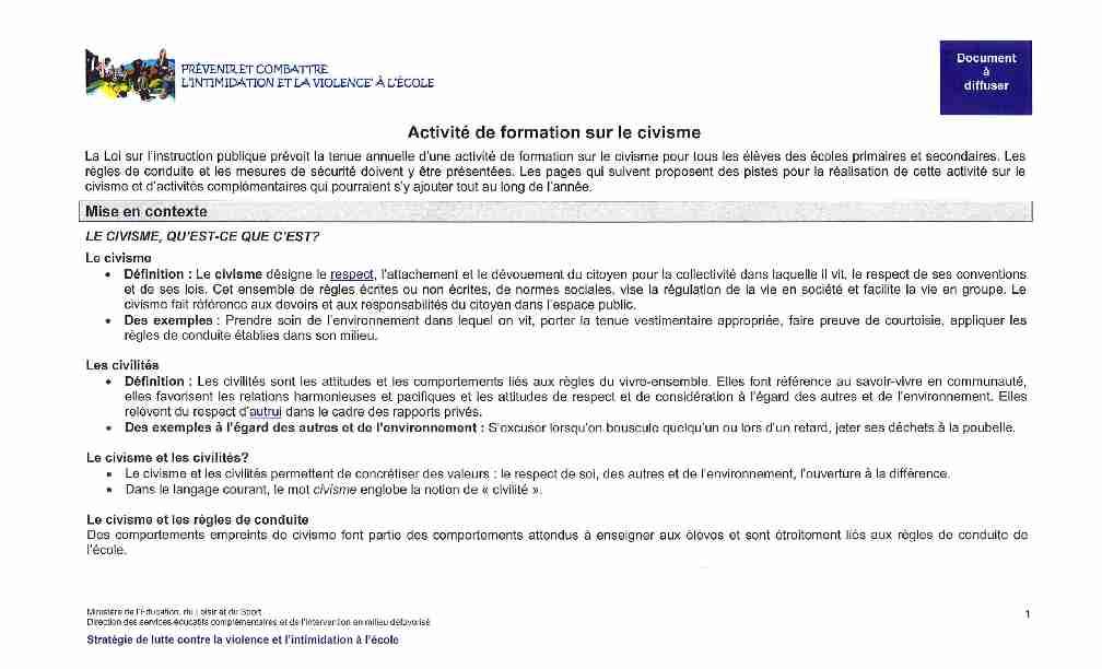 [PDF] Activité de formation au civisme - Fédération des établissements d