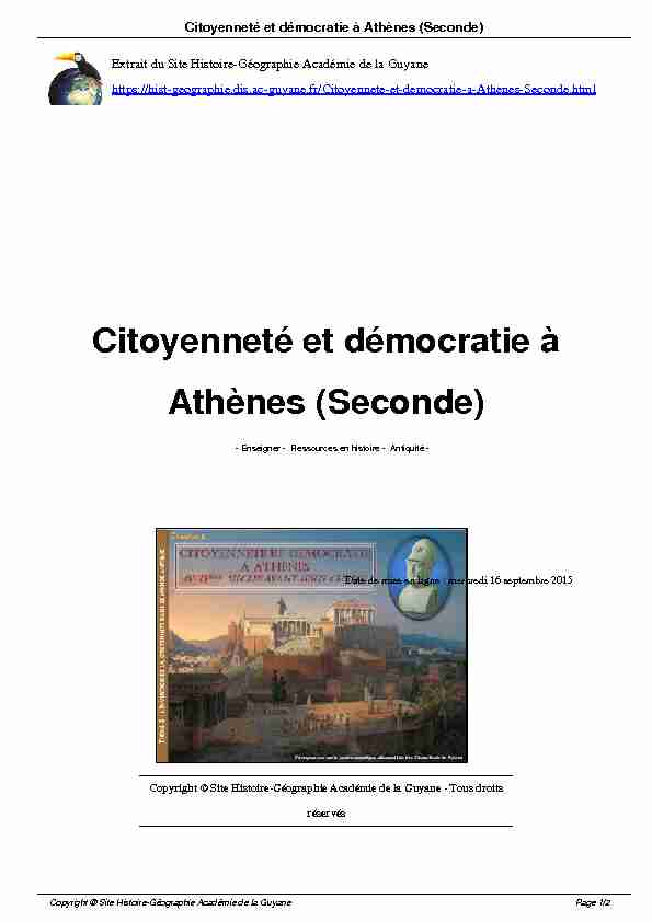 Citoyenneté et démocratie à Athènes (Seconde)