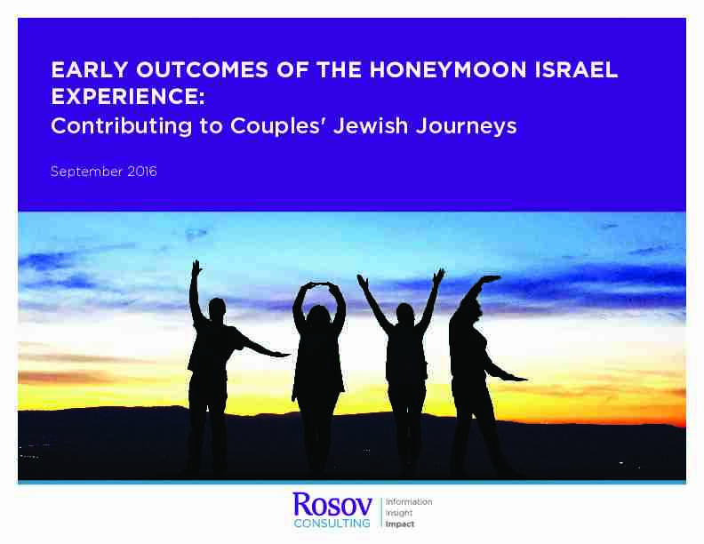 EARLY OUTCOMES OF THE HONEYMOON ISRAEL EXPERIENCE