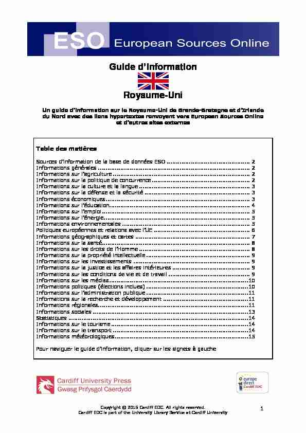 [PDF] Guide dinformation Royaume-Uni - Archive of European Integration