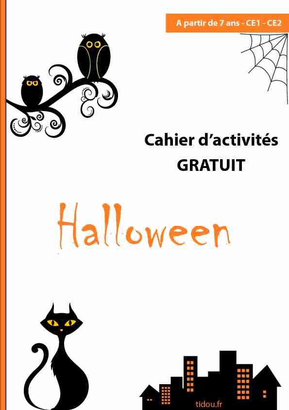 [PDF] Cahier de vacances, Halloween - Tidoufr