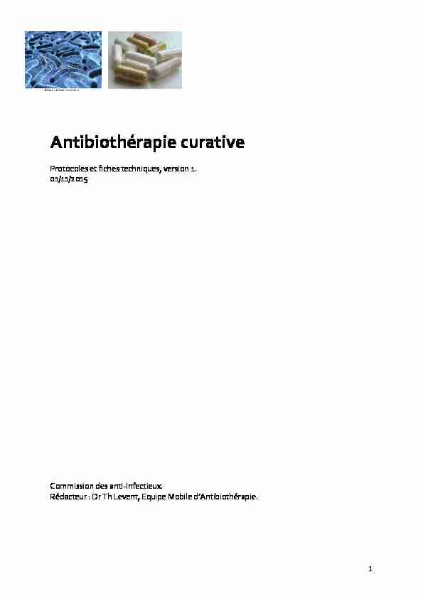 [PDF] Antibiothérapie curative