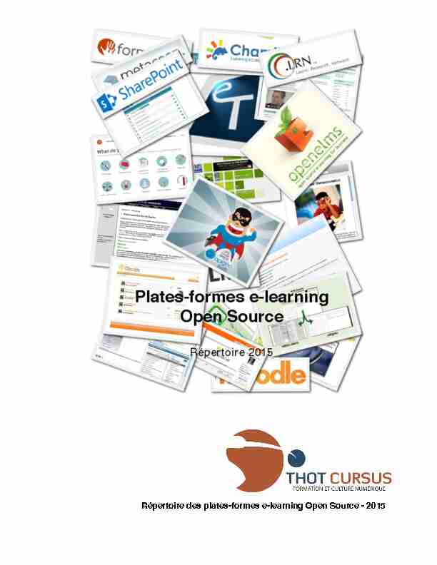 [PDF] Répertoire des plates-formes e-learning Open Source - 2015