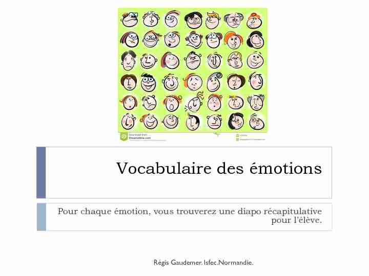 Le vocabulaire des émotions