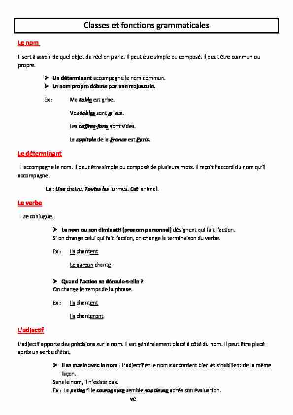 Searches related to quelque classe grammaticale PDF