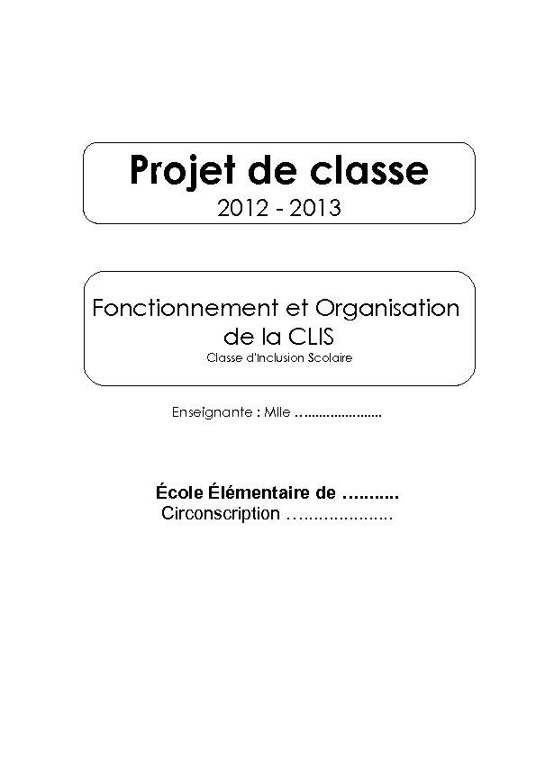 [PDF] Projet de classe